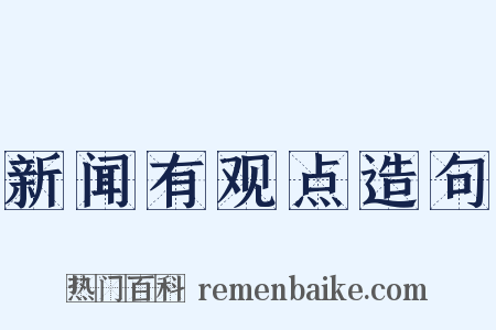 新闻有观点造句是什么意思的图片